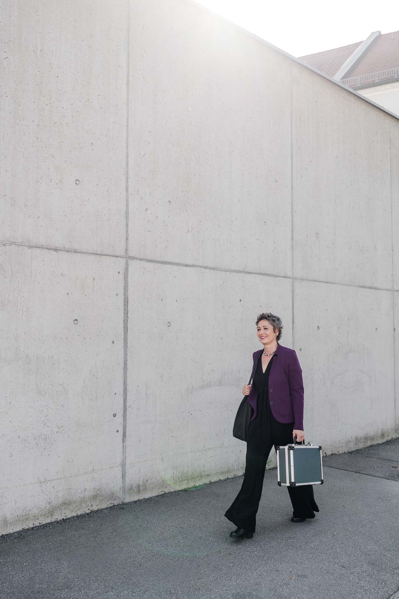 Julia Reisinger unterwegs zum Termin